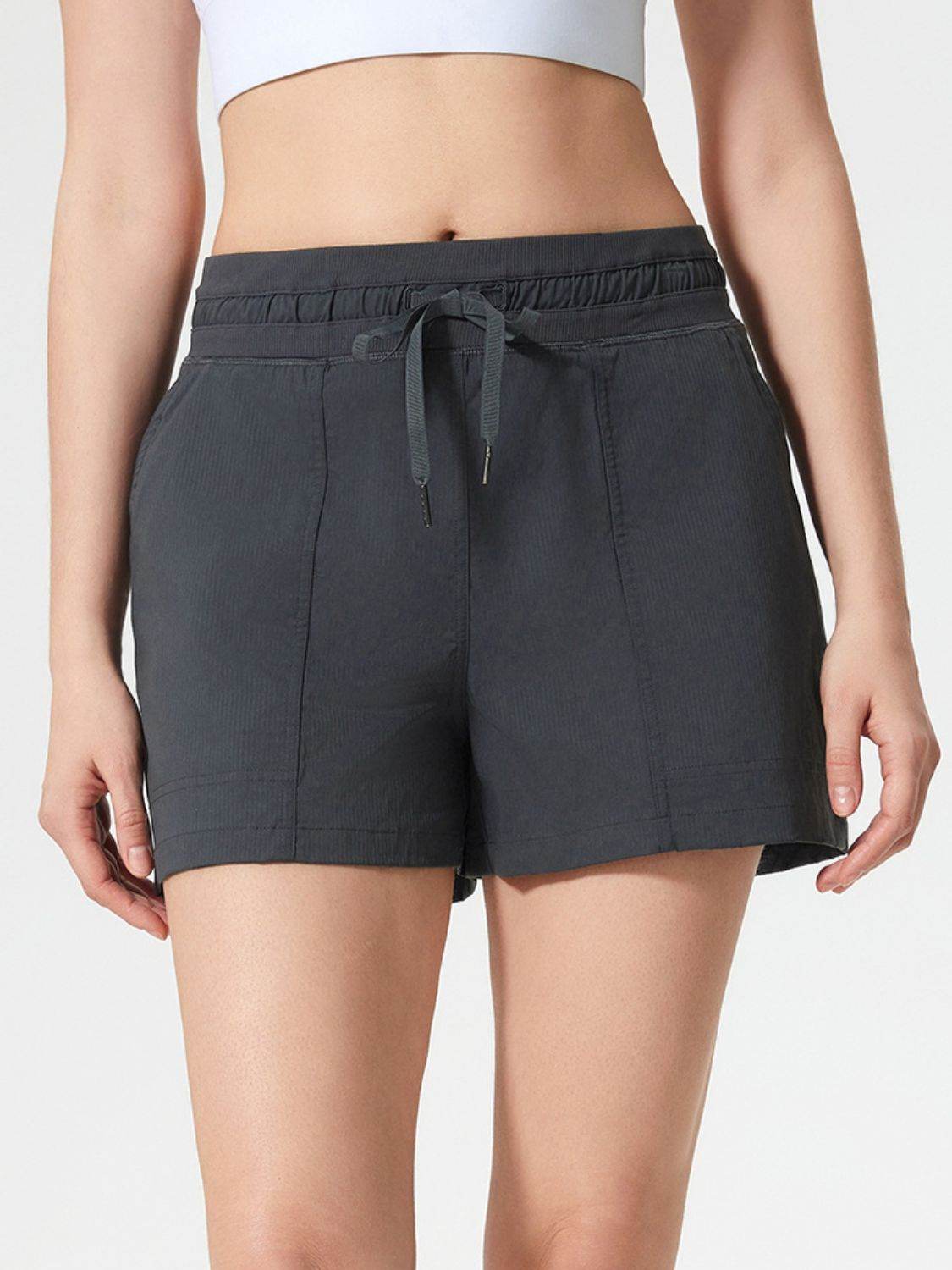 Millennia Drawstring Active Shorts with Pockets - Hovatok