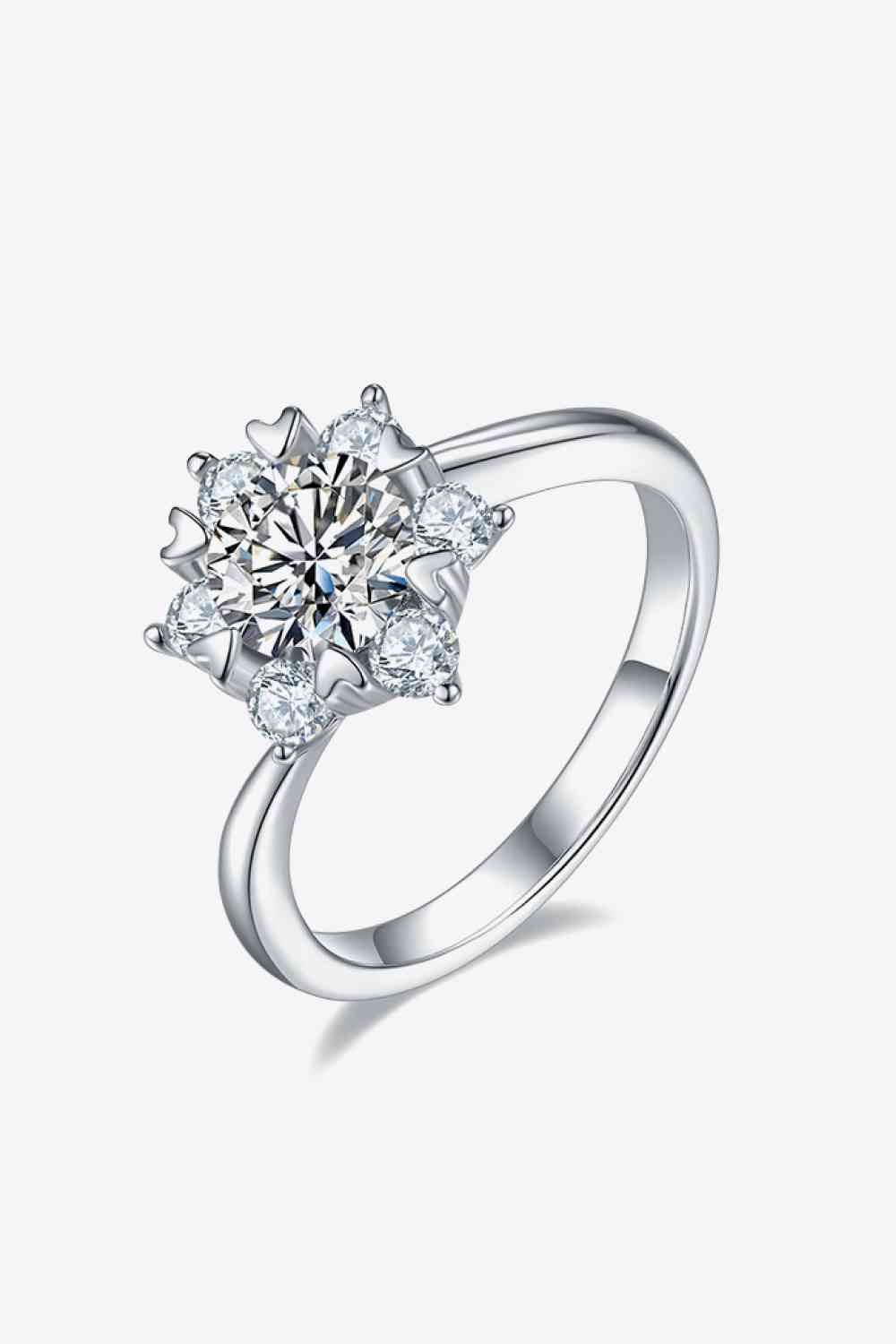 Adored 1 Carat Moissanite 925 Sterling Silver Cluster Ring - Hovatok