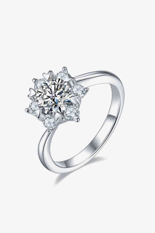 Adored 1 Carat Moissanite 925 Sterling Silver Cluster Ring - Hovatok