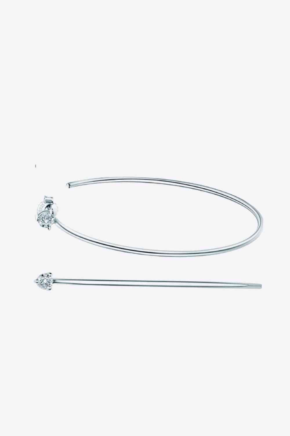 Adored 925 Sterling Silver Moissanite Hoop Earrings - Hovatok