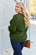 Basic Bae Full Size V-Neck Lantern Sleeve Top - Hovatok