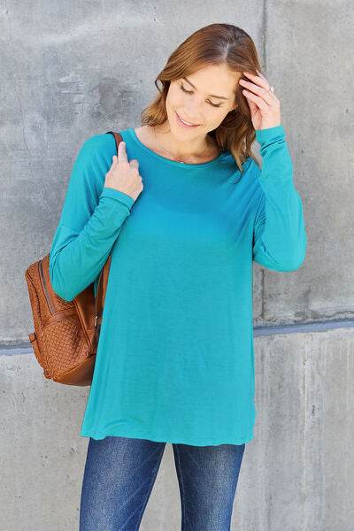 Basic Bae Full Size Round Neck Dropped Shoulder T-Shirt - Hovatok