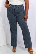 Judy Blue Cassidy Full Size High Waisted Tummy Control Striped Straight Jeans - Hovatok