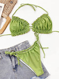 Frill Trill Halter Neck Bikini Set - Hovatok
