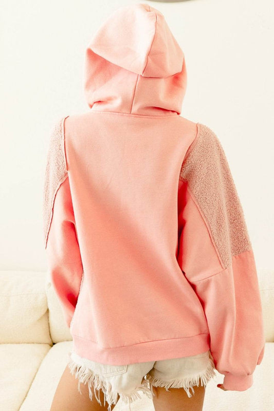 BiBi Square Panel Block Detailed Hoodie - Hovatok