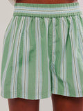 Striped Elastic Waist Shorts - Hovatok