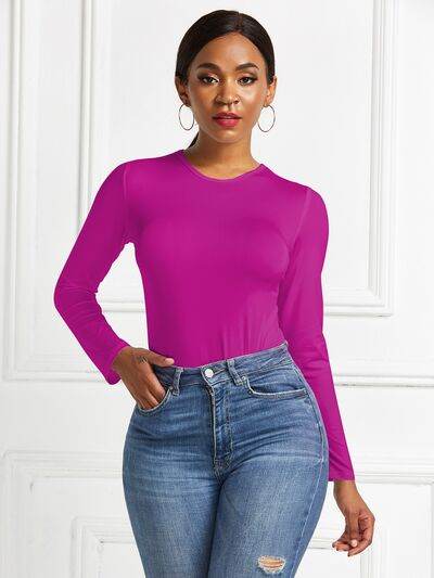 Round Neck Long Sleeve Bodysuit - Hovatok