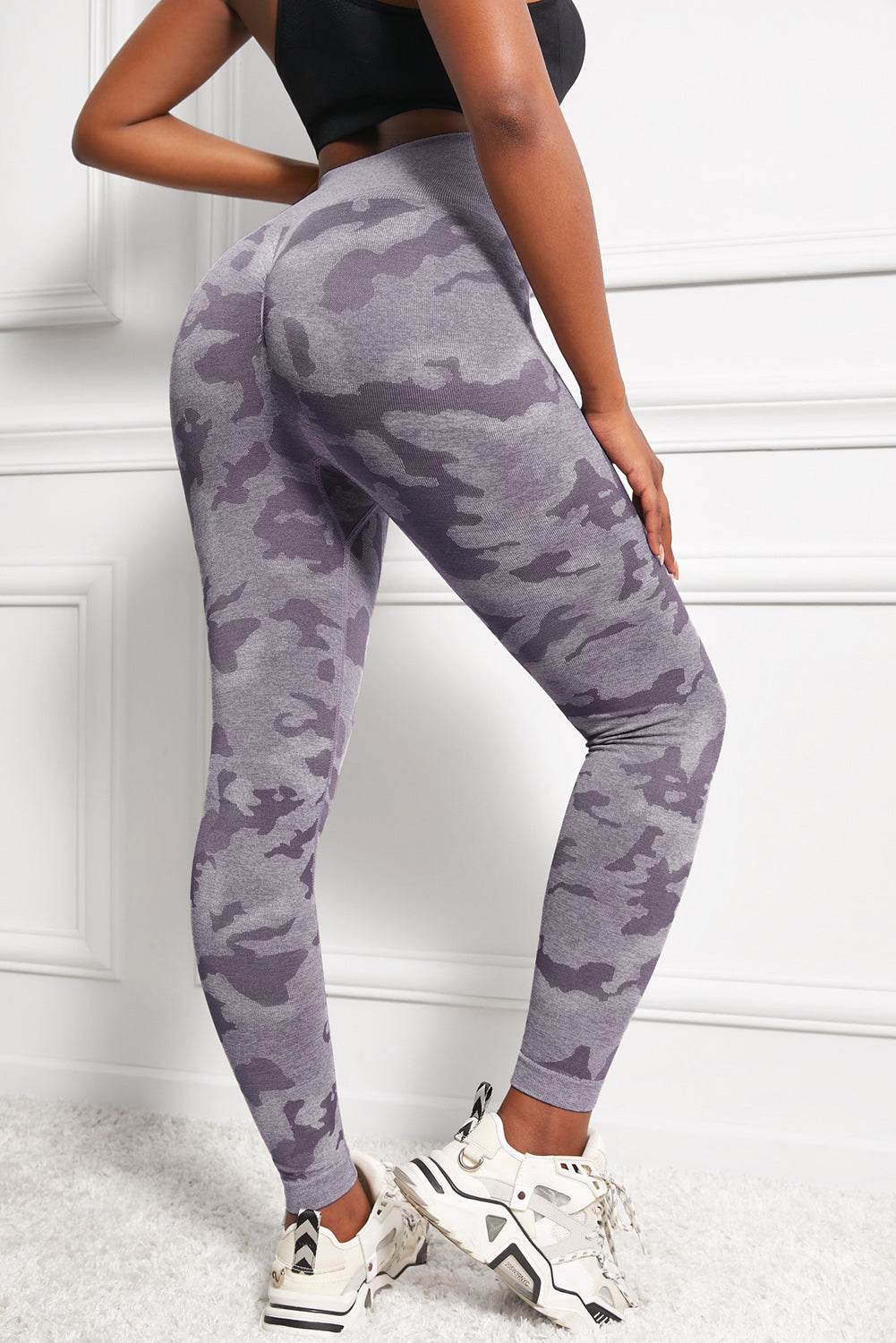 Camo Print Seamless High Waist Yoga Leggings - Hovatok