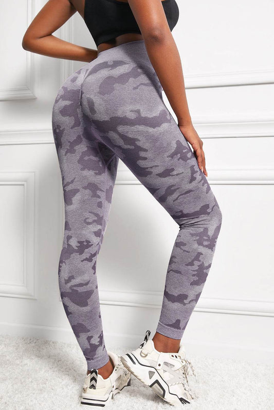 Camo Print Seamless High Waist Yoga Leggings - Hovatok