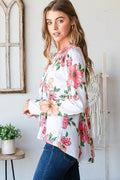 Heimish Full Size Multi Color Floral Blazers with Tunic Plus Size - Hovatok