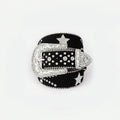 PU Leather Inlaid Rhinestone Belt - Hovatok