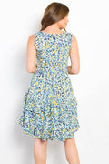 Be Stage Full Size Print Wrinkle Free Ruffled Dress - Hovatok