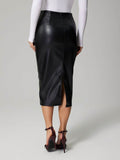Slit Back Ruched Midi Skirt - Hovatok