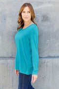 Basic Bae Full Size V-Neck Long Sleeve Top - Hovatok