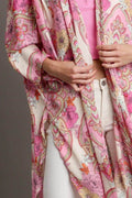 Umgee Full Size Mixed Print Open Front Kimono with Ruffle Sleeves Plus Size - Hovatok