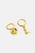 Hat & Boot Shape Asymmetrical Copper 14K Gold Plated Earrings - Hovatok
