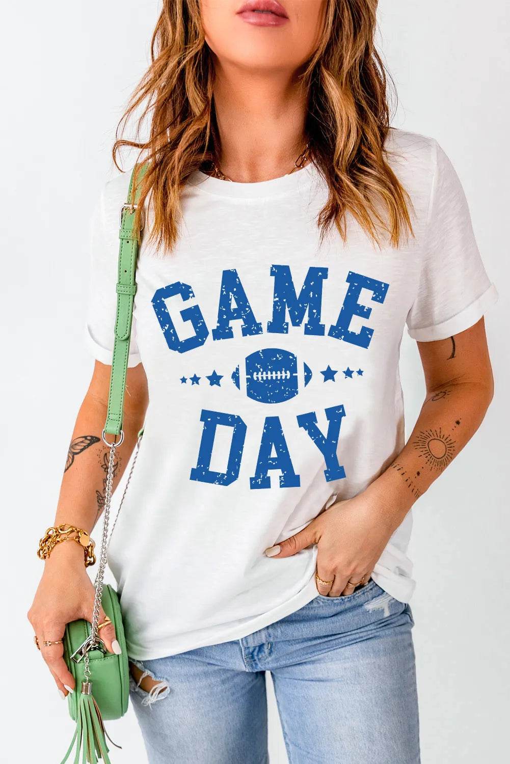 GAME DAY Round Neck Short Sleeve T-Shirt - Hovatok