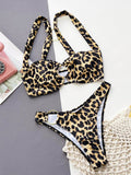 Leopard Ring Detail Bikini Set - Hovatok