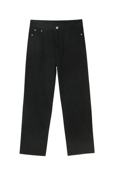 Straight Leg Jeans with Pockets - Hovatok