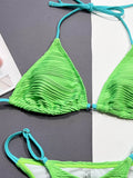 Ribbed Halter Neck Two-Piece Bikini Set - Hovatok