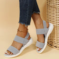 Rubber Open Toe Low Heel Sandals - Hovatok