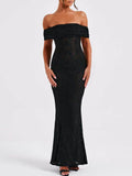Devine Backless Lace Off-Shoulder Maxi Dress - Hovatok