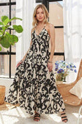 ADORA Crisscross Two-Tone V-Neck Maxi Dress - Hovatok