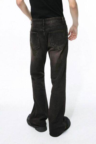 Men's Clean Fit Bootcut Jeans with Pockets - Hovatok