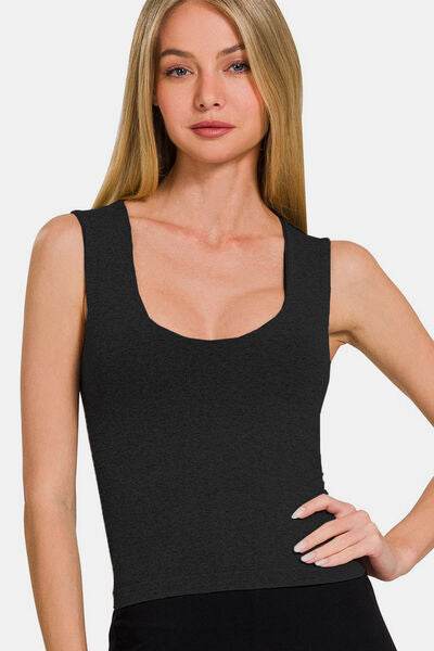Zenana Cropped Padded Seamless Tank - Hovatok