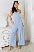Basic Bae Full Size Spaghetti Strap V-Neck Jumpsuit - Hovatok