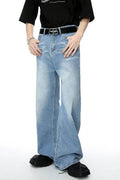 Mid Rise Wide Leg Men's Jeans with Pockets - Hovatok