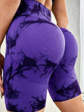Tie-Dye High Waist Active Shorts - Hovatok