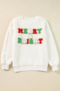 MERRY & BRIGHT Round Neck Long Sleeve Sweatshirt - Hovatok
