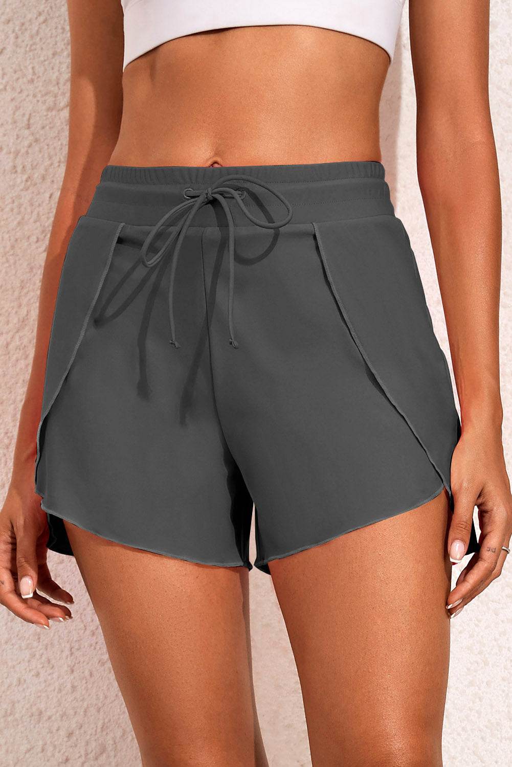 Drawstring Waist Swim Shorts - Hovatok