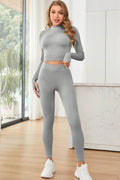 Mock Neck Long Sleeve Top and Leggings Active Set - Hovatok