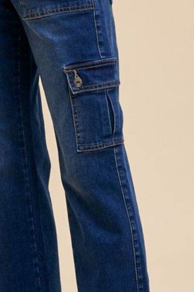 Annie Wear Straight Leg Jeans with Cargo Pockets - Hovatok