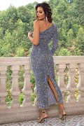 One-Shoulder Long Sleeve Dress - Hovatok