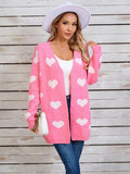 Angel Wings Heart Open Front Long Sleeve Cardigan - Hovatok