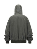 Men's Zip Up Washed Hooded Jacket - Hovatok