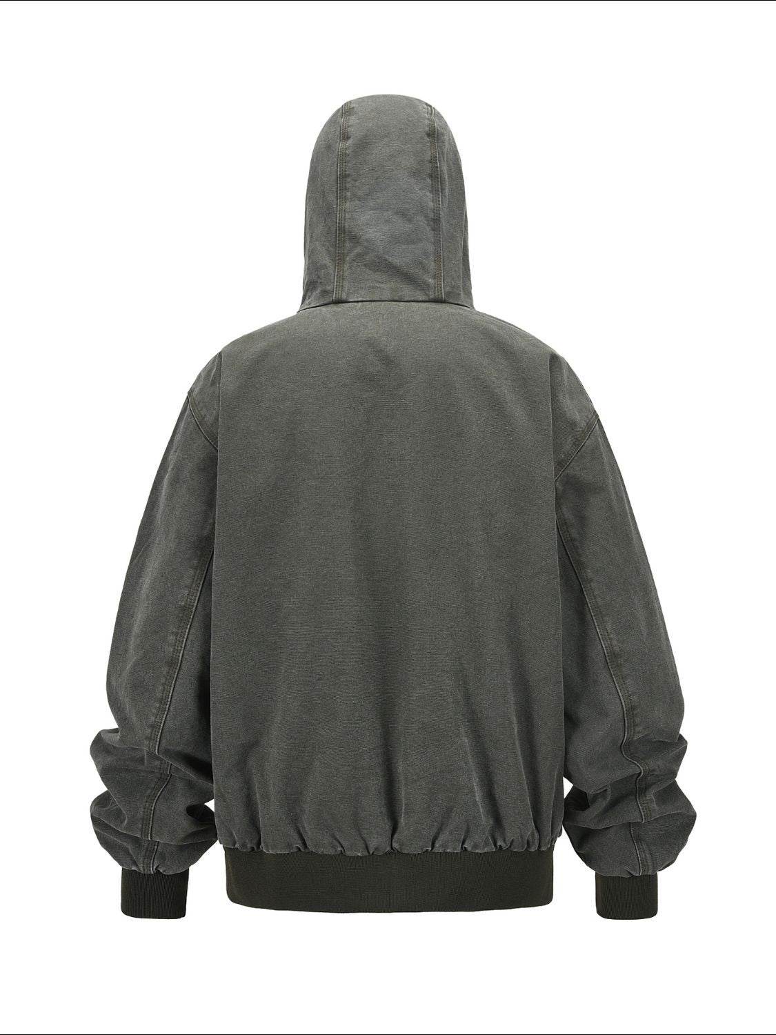 Men's Zip Up Washed Hooded Jacket - Hovatok