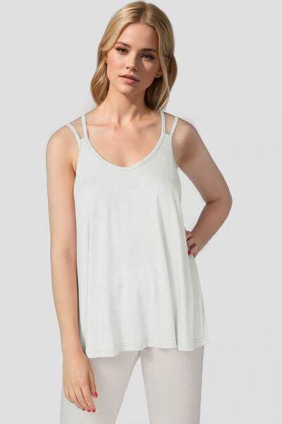 Basic Bae Bamboo Scoop Neck Double Spaghetti Straps Cami - Hovatok