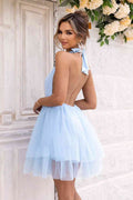 Halter Neck Backless Mesh Dress - Hovatok