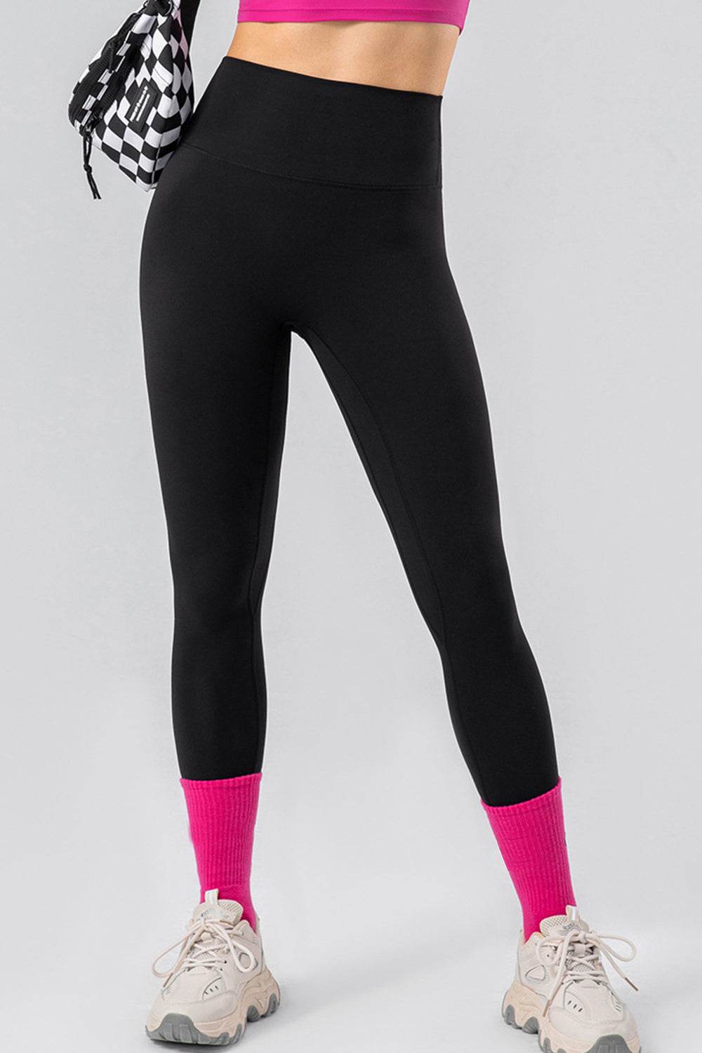 High Waist Wide Waistband Active Leggings - Hovatok