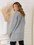 Angel Wings Star Pattern Open Front Cardigan with Pockets - Hovatok