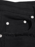 Men's Washed Distressed Panelled Jeans - Hovatok