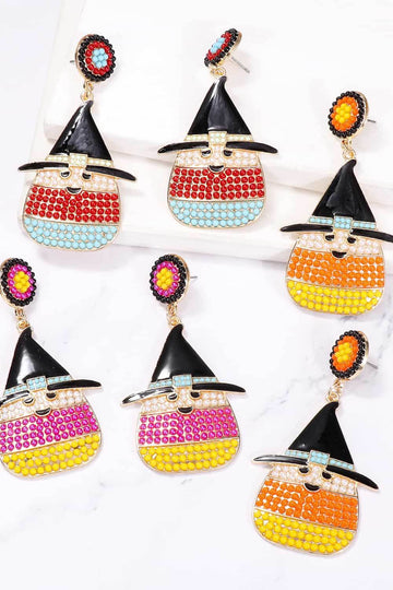 Witch's Hat Shape Synthetic Pearl Dangle Earrings - Hovatok