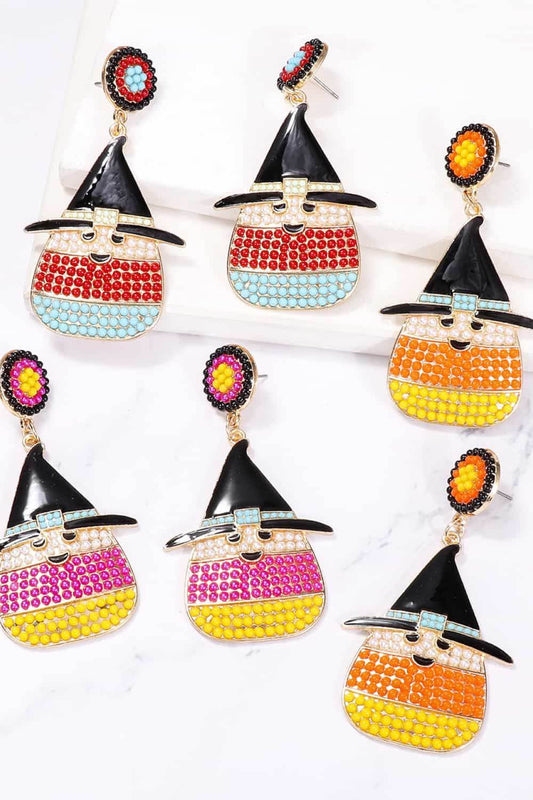 Witch's Hat Shape Synthetic Pearl Dangle Earrings - Hovatok