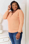 Basic Bae Half Button Long Sleeve Top - Hovatok