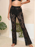 Lace High Waist Swim Pants - Hovatok