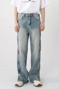 Side Slit Baggy Jeans with Pockets - Hovatok